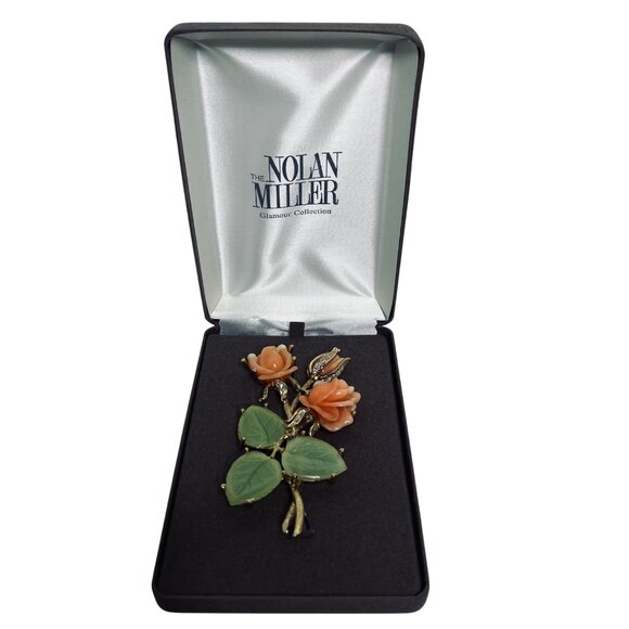 Vintage The Nolan Miller Glamor Collection Large Ann Margaret Rose Brooch (5957) - Picture 1 of 7